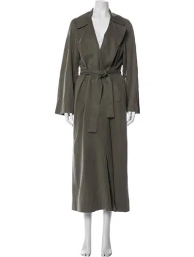 Pre-owned Reformation Trench Coat In Green