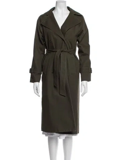 Pre-owned Reformation Trench Coat In Green