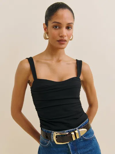 Reformation Trish Knit Top In Black