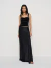 Reformation Trish Ruched Velvet Tank In Black