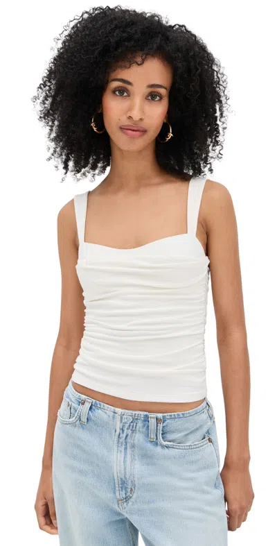 Reformation Trish Knit Top Fior Di Latte In White