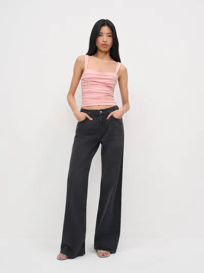 Reformation Trish Knit Top Pink Small