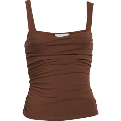 Reformation Trish Ruched Tank In Brown