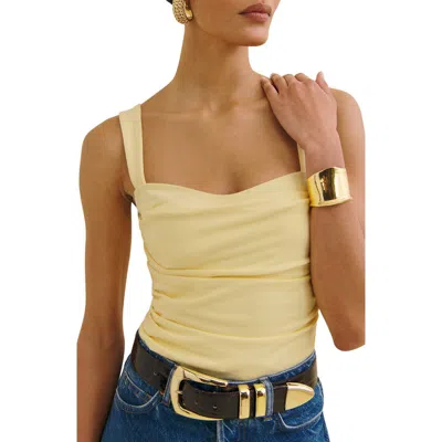 Reformation Trish Ruched Tank In Yellow