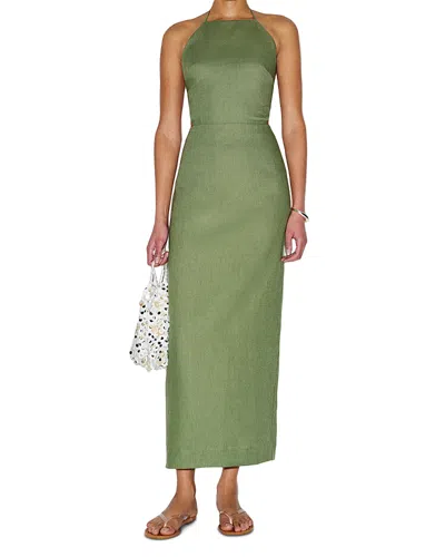 Reformation Trista Linen Dress In Green