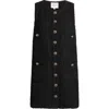 Reformation Tropez Check Tweed Shift Dress In Black Tweed