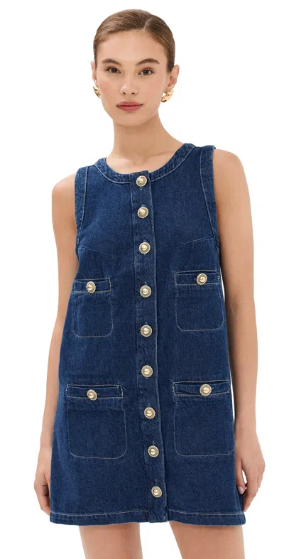 REFORMATION TROPEZ DENIM MINI DRESS SALINAS