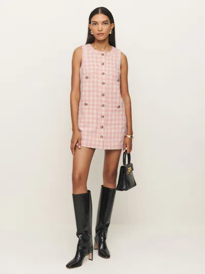 Reformation Tropez Dress In Blush Check