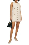 Reformation Tropez Sleeveless Denim Minidress In Fior Di Latte