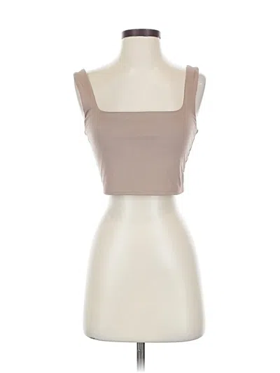 Pre-owned Reformation Tube Top Tan Square Neckline Tops In Brown