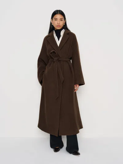 Reformation Tula Oversized Coat In Brown