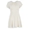 Reformation Tulip Sleeve Mini Dress In White Viscose In White