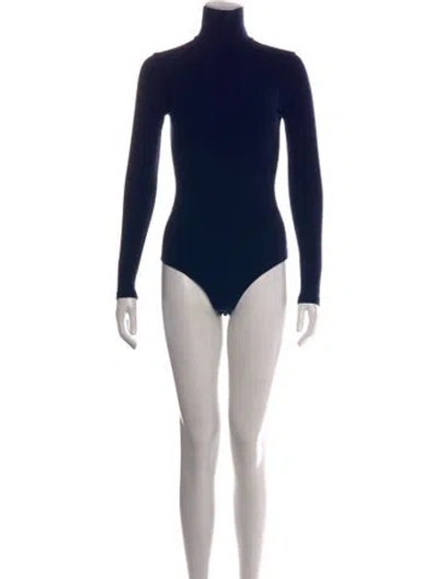 Pre-owned Reformation Turtleneck Long Sleeve Bodysuit In Blue