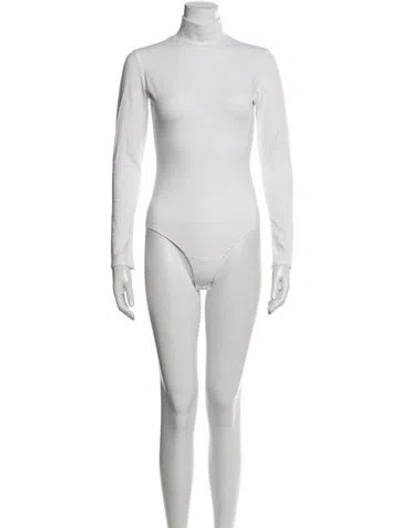 Pre-owned Reformation Turtleneck Long Sleeve Bodysuit In White