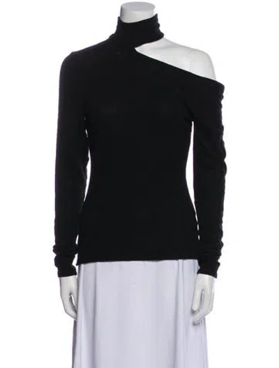 Pre-owned Reformation Turtleneck Long Sleeve Sweatshirt In Black