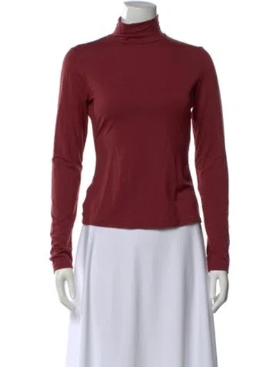 Pre-owned Reformation Turtleneck Long Sleeve Top In Burgundy