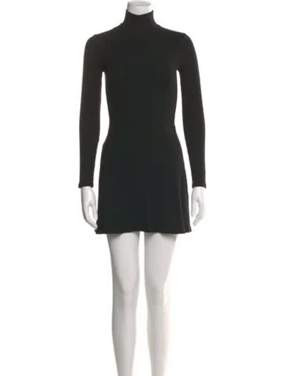 Pre-owned Reformation Turtleneck Mini Dress In Black