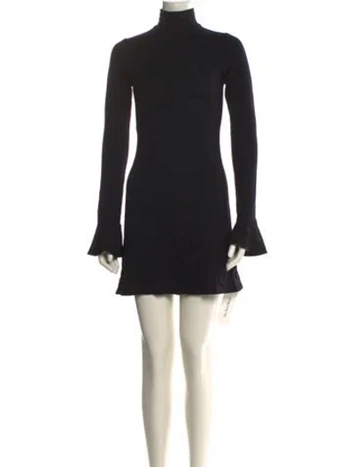 Pre-owned Reformation Turtleneck Mini Dress In Black