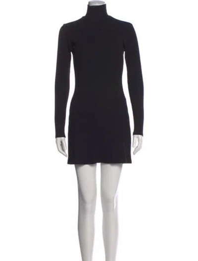 Pre-owned Reformation Turtleneck Mini Dress In Black