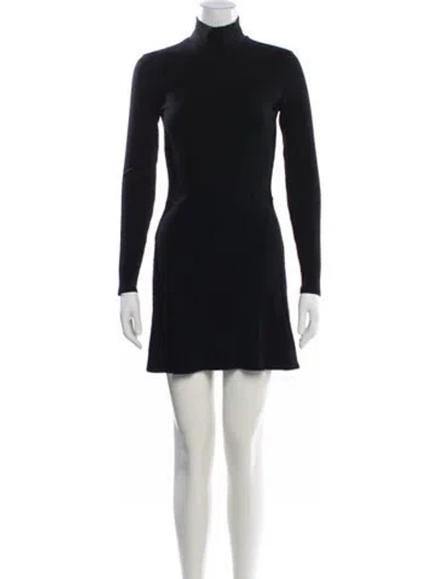 Pre-owned Reformation Turtleneck Mini Dress In Black