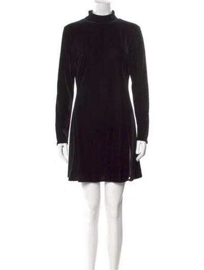 Pre-owned Reformation Turtleneck Mini Dress In Black