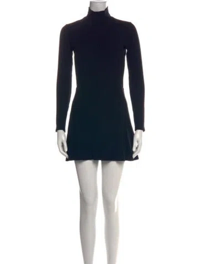 Pre-owned Reformation Turtleneck Mini Dress In Black