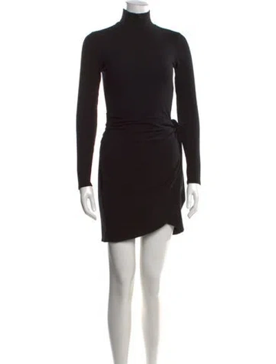 Pre-owned Reformation Turtleneck Mini Dress In Black