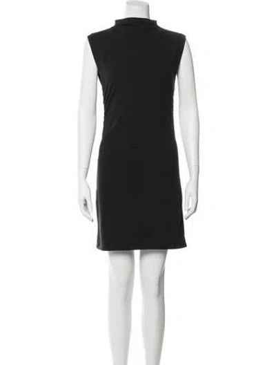 Pre-owned Reformation Turtleneck Mini Dress In Blue