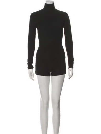 Pre-owned Reformation Turtleneck Romper In Black