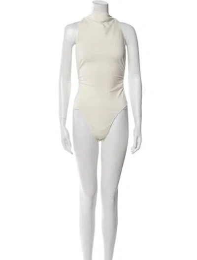 Pre-owned Reformation Turtleneck Sleeveless Bodysuit In Neutral