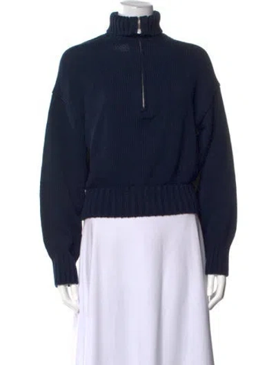 Pre-owned Reformation Turtleneck Sweater In Blue