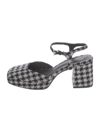Pre-owned Reformation Tweed Houndstooth Print Pumps In Multicolor