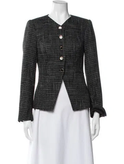 Pre-owned Reformation Tweed Pattern Blazer In Gray