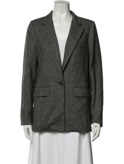 Pre-owned Reformation Tweed Pattern Blazer In Gray