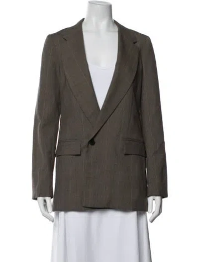 Pre-owned Reformation Tweed Pattern Blazer In Green