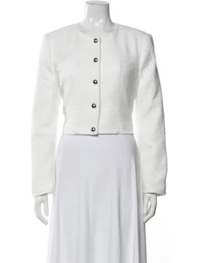 Pre-owned Reformation Tweed Pattern Jacket In Neutrals