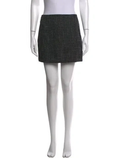 Pre-owned Reformation Tweed Pattern Mini Skirt In Black