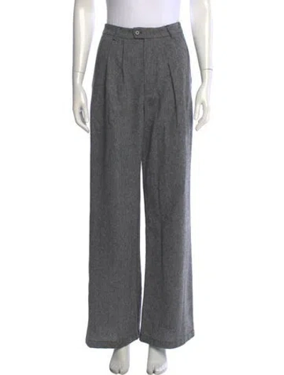Pre-owned Reformation Tweed Pattern Wide Leg Pants In Grey