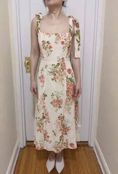Pre-owned Reformation Twilight Midi Dress In Corsage Size 4 Orig. $278 In White
