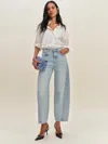 Reformation Tyler Mid Rise Barrel Jeans In Blue