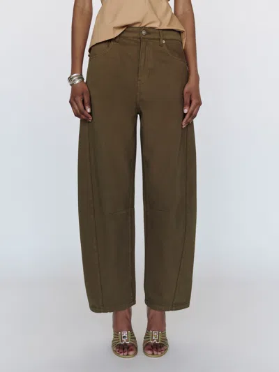 Reformation Tyler Mid Rise Barrel Jeans Green 32
