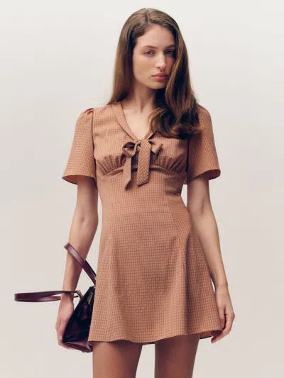 Reformation Tyra Mini Dress Orange 4 In Pink