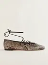 Reformation Ulla Ballet Flat In Cedar Snake