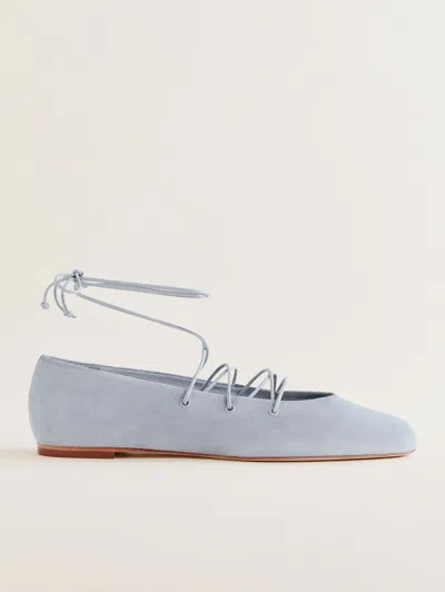Reformation Ulla Ballet Flat In Mist Suede