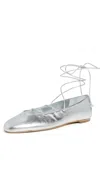 Reformation Ulla Ballet Flats Silver In Silver