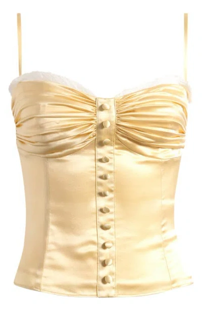 Reformation Ursula Silk Camisole In Blonde