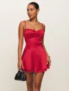 Reformation Ursula Silk Dress In Lipstick