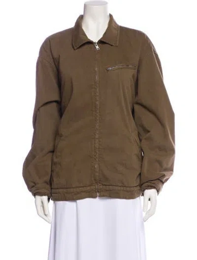 Pre-owned Reformation Utility Jacket In Green