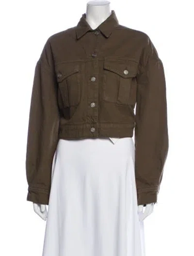 Pre-owned Reformation Utility Jacket In Green