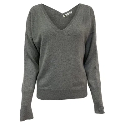 Reformation V-neck Sweater In Grey Wool In Gray